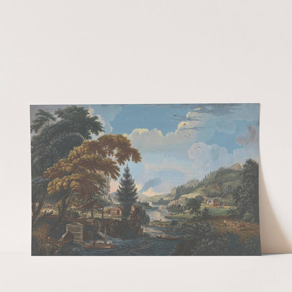 One of Six Remarkable Views in the Provinces of New York, New Jersey and Pennsylvania from SCENOGRAPHI AMERICANA by Paul Sandby