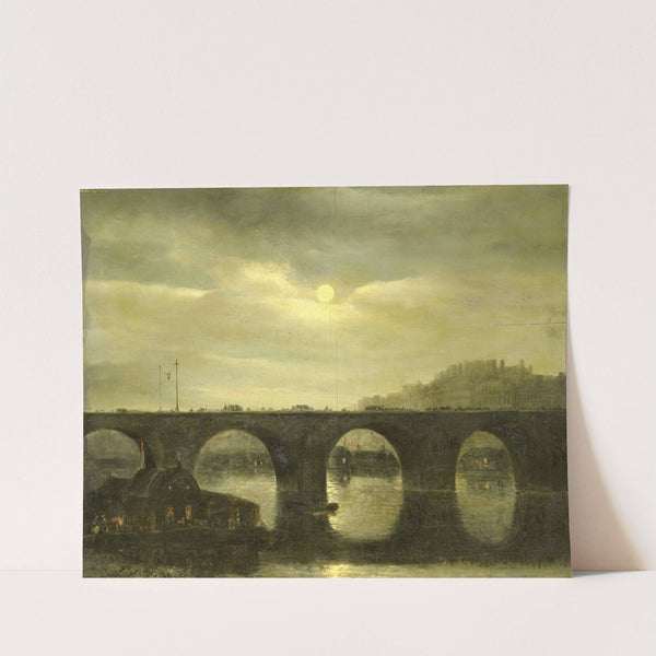 One of the Bridges over the Seine, Paris, in the Moonlight by Antonie Waldorp