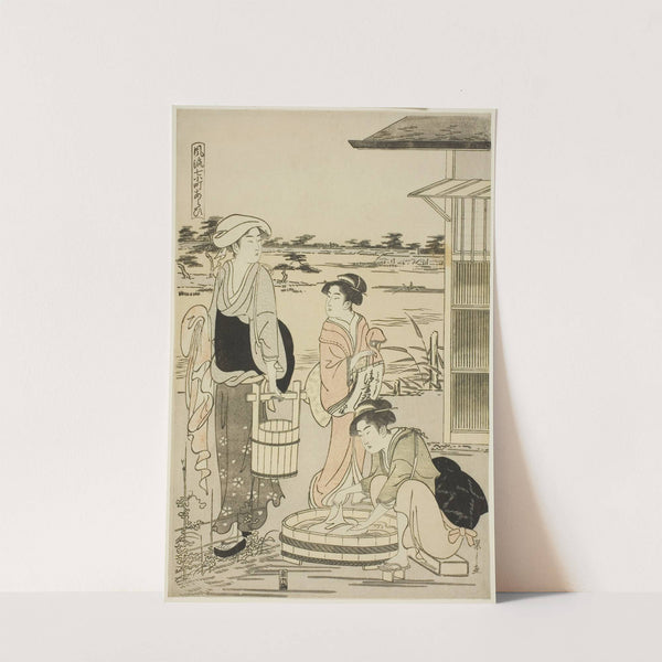 Ono no Komachi Washing the Copybook, from the series The Fashionable Seven Komachi (Furyu nana Komachi) (1788) by Chōbunsai Eishi