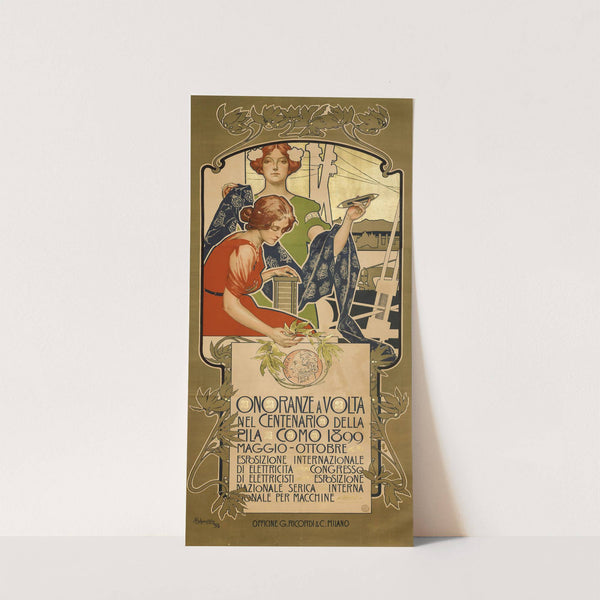 Onoranze A Volta Nel Centenario Della Pila Como 1899 (1899) by Adolfo Hohenstein