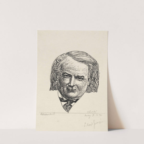 Ontwerp boekillustratie voor Alexander Cohen’s Van Anarchie tot Monarchie; Portret van David Lloyd George of Dwybor by Leo Gestel