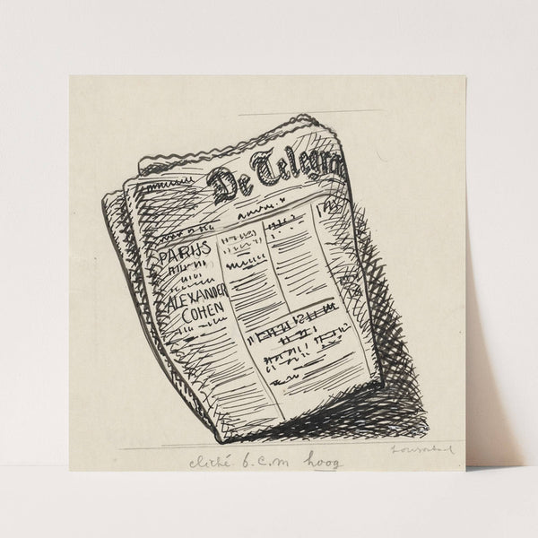 Ontwerp boekillustratie voor Alexander Cohen’s Van Anarchist tot Monarchist; De Telegraaf by Leo Gestel