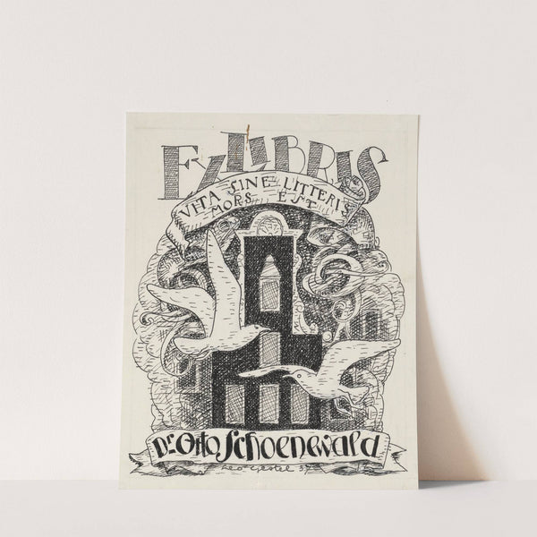 Ontwerp ex libris voor Dr. Otto Schoenewald (1891) by Leo Gestel