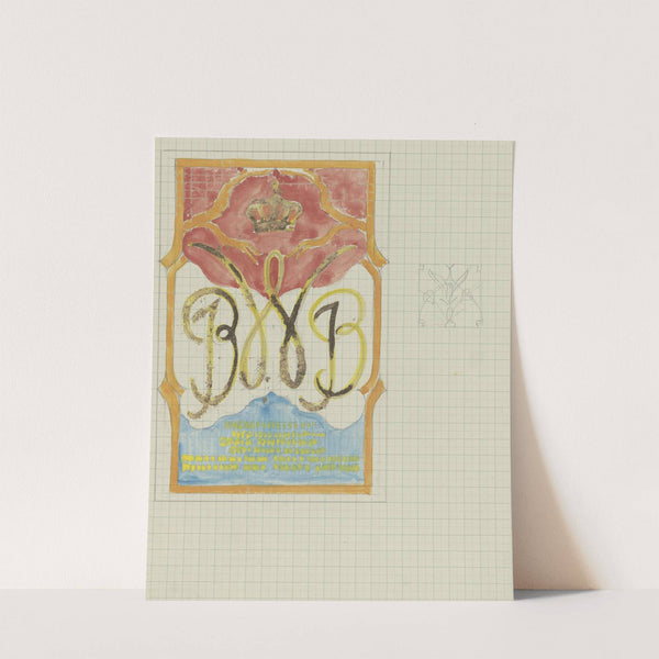 Ontwerp met een gekroonde W en aan weerszijden JB (1874) by Carel Adolph Lion Cachet