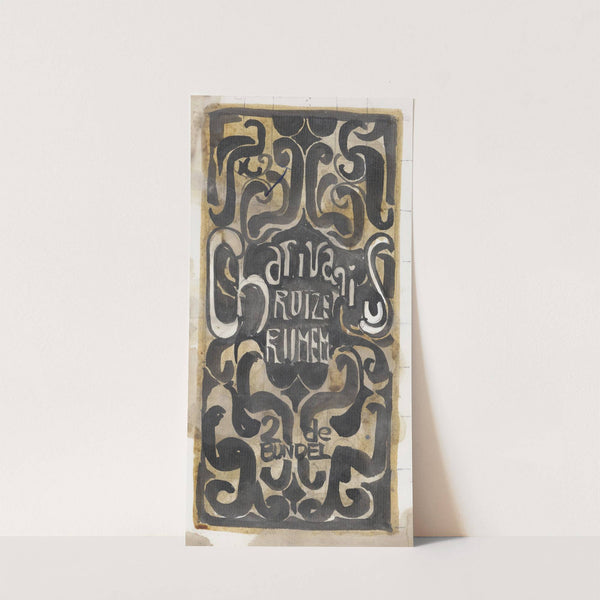 Ontwerp voor boekband voor Charivaris’ Ruize-Rijmen, 2de Bundel (1874) by Carel Adolph Lion Cachet