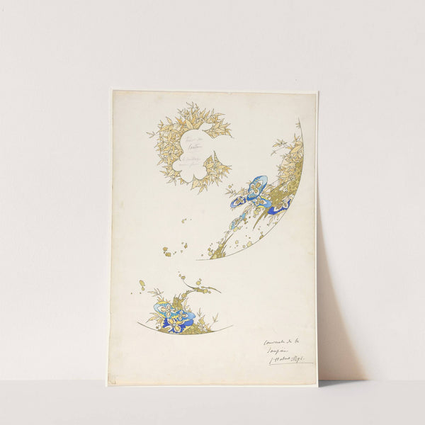 Ontwerp voor de beschildering van het deksel van een soepterrine van een porseleinen servies voor Pillivuyt by Jules Auguste Habert-Dys