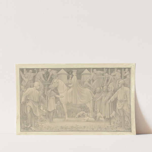 Ontwerp voor de Eerste Bossche Wand; stichting van ‘s-Hertogenbosch door Hertog Hendrik van Brabant (1869 - 1925) by Antoon Derkinderen