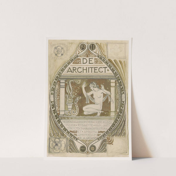 Ontwerp voor de omslag van De Architect by Richard Nicolaüs Roland Holst