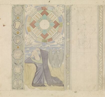 Ontwerp voor de Tweede Bossche Wand; visoen van Johannes op Patmos (c. 1869 - c. 1925)