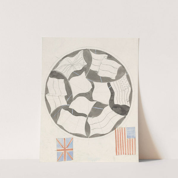 Ontwerp voor een bord met vlaggen (1874) by Carel Adolph Lion Cachet