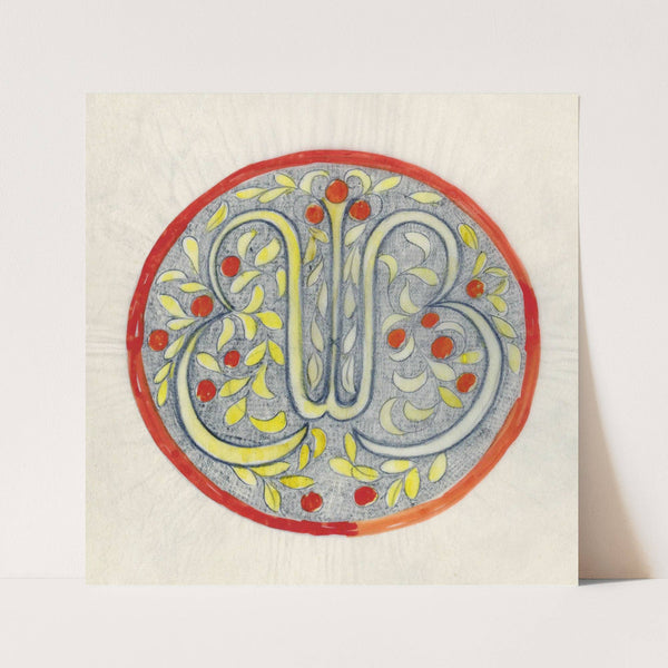 Ontwerp voor een bord met WB by Carel Adolph Lion Cachet