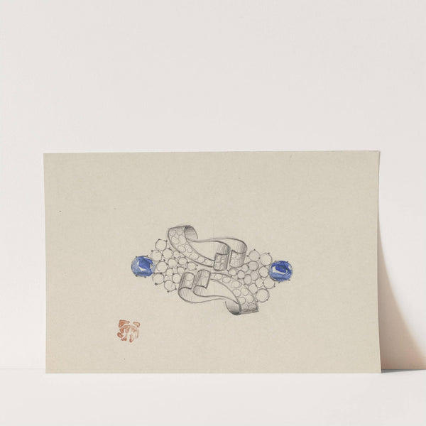 Ontwerp voor een broche met saffieren by Jules Chadel