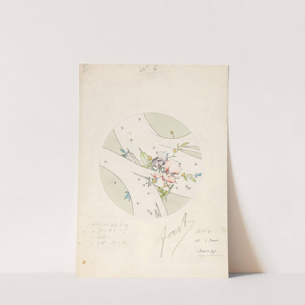 Ontwerp voor een dessertbord van een porseleinen servies voor Pillivuyt by Jules Auguste Habert-Dys