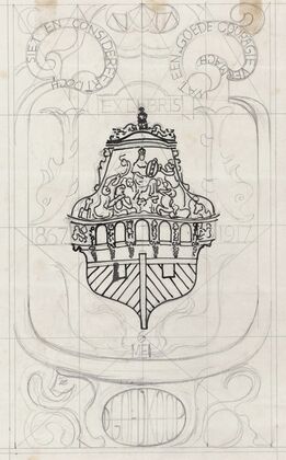 Ontwerp voor een ex libris voor D. Goedkoop