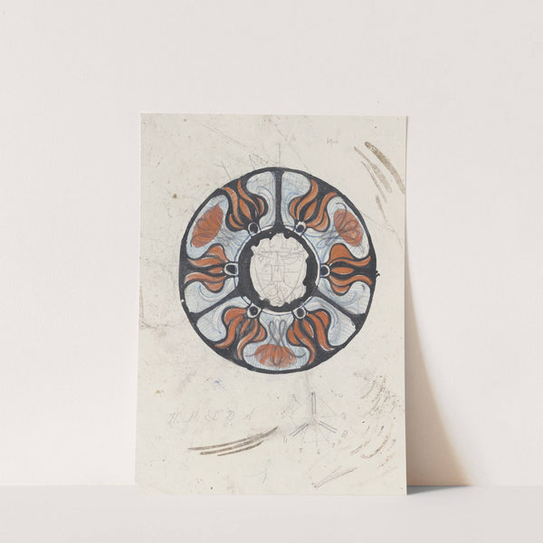 Ontwerp voor een gedenkbord met W en een wapenschild (1874) by Carel Adolph Lion Cachet