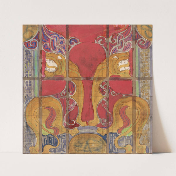 Ontwerp voor een glas in lood-koepel voor de muziekzaal van het schip J.P. Coen (1874) by Carel Adolph Lion Cachet