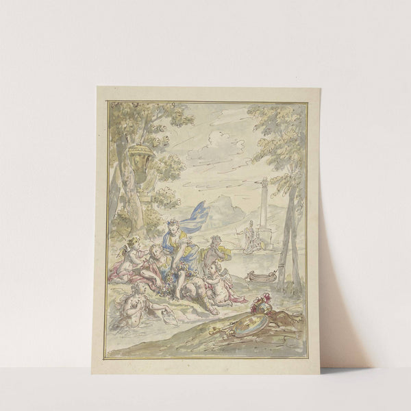 Ontwerp voor een kamerbeschildering met Armida en Rinaldo by Elias van Nijmegen