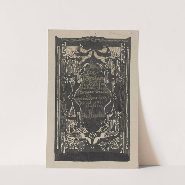 Ontwerp voor een oorkonde ter gelegenheid van twaalf en een half jaar trouwe dienst bij de Lijm- en Gelatinefabriek (1874) by Carel Adolph Lion Cachet