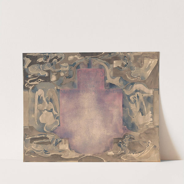 Ontwerp voor een oorkonde van de Nederlandsche Maatschappij voor Nijverheid en Handel (1874) by Carel Adolph Lion Cachet