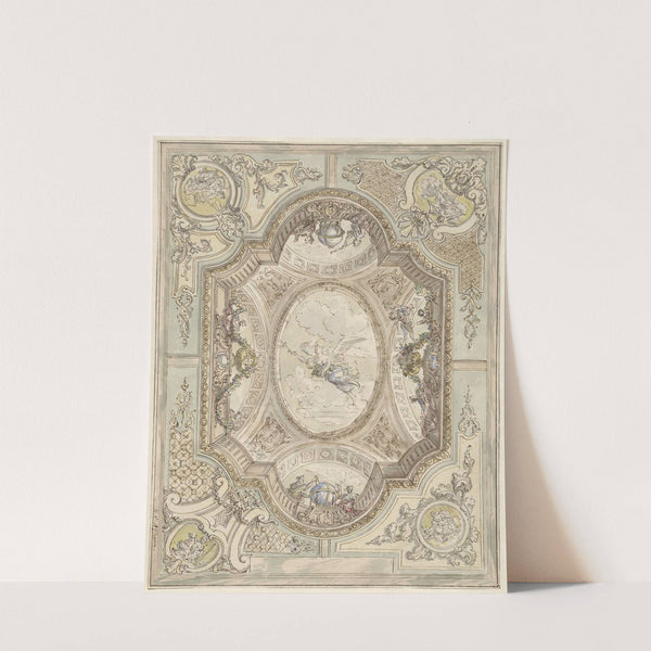 Ontwerp voor een plafondschildering met centraal een voorstelling van Aurora (1677 - 1755) by Elias van Nijmegen