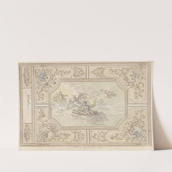 Ontwerp voor een plafondschildering met Eer gekroond door de Tijd by Elias van Nijmegen