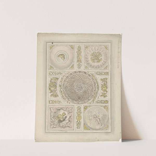 Ontwerp voor een plafondschildering; ornamentale vlakvulling (1677 - 1755) by Elias van Nijmegen