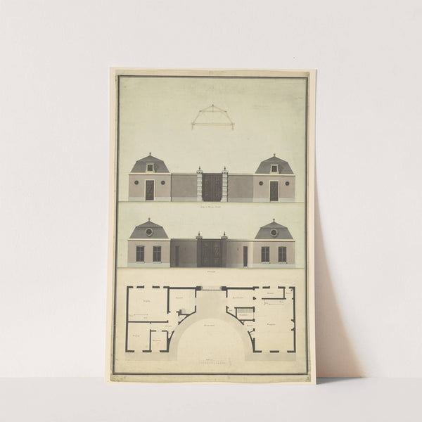 Ontwerp voor een poortgebouw annex kantoor by Abraham van der Hart