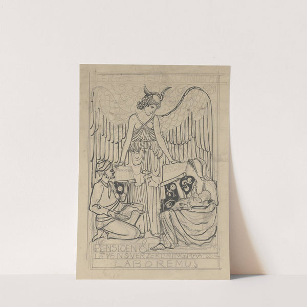 Ontwerp voor een reclame voor de Eerste Nederlandsche Pensioen & Levensverzekeringmaatschappij by Carel Adolph Lion Cachet