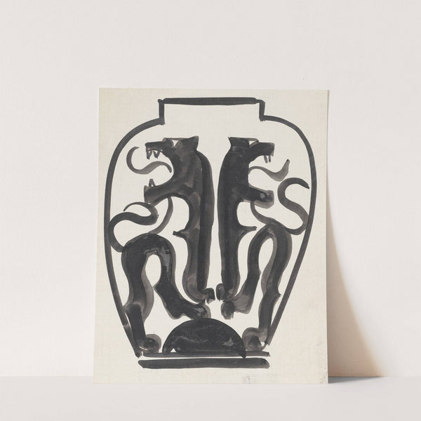 Ontwerp voor een vaas met leeuwenmotief (1874) by Carel Adolph Lion Cachet