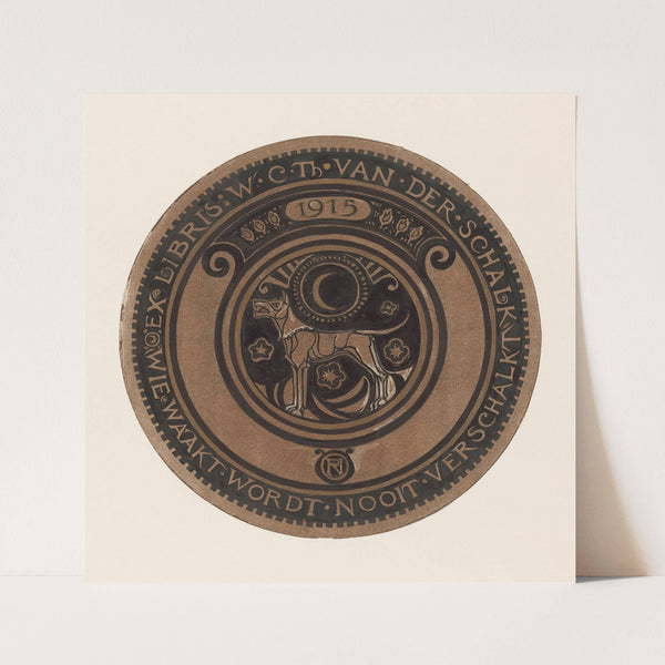 Ontwerp voor ex libris van W.C.Th. van der Schalk (1915) by Richard Nicolaüs Roland Holst