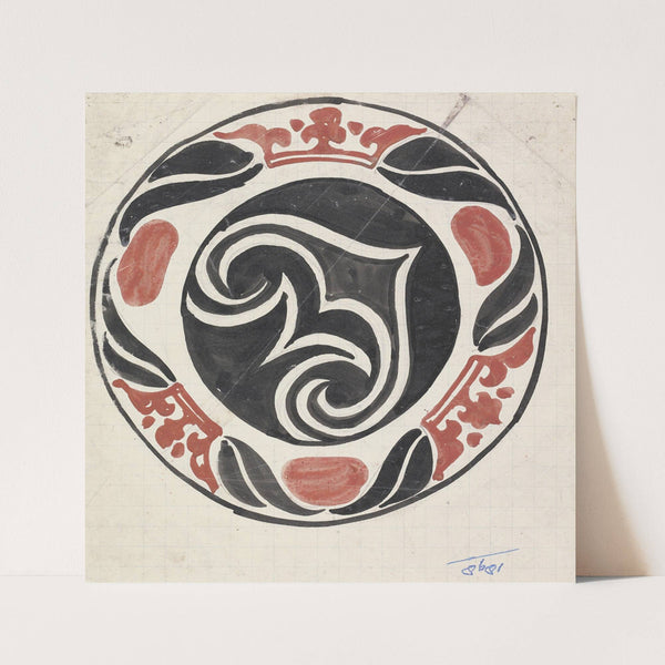 Ontwerp voor gedenkbord bij inhuldiging van koningin Wilhelmina in 1898 (1898) by Carel Adolph Lion Cachet