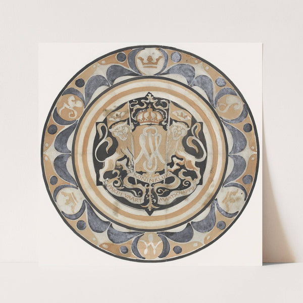 Ontwerp voor gedenkbord van de KPM bij de geboorte van prinses Juliana in 1909 (1909) by Carel Adolph Lion Cachet