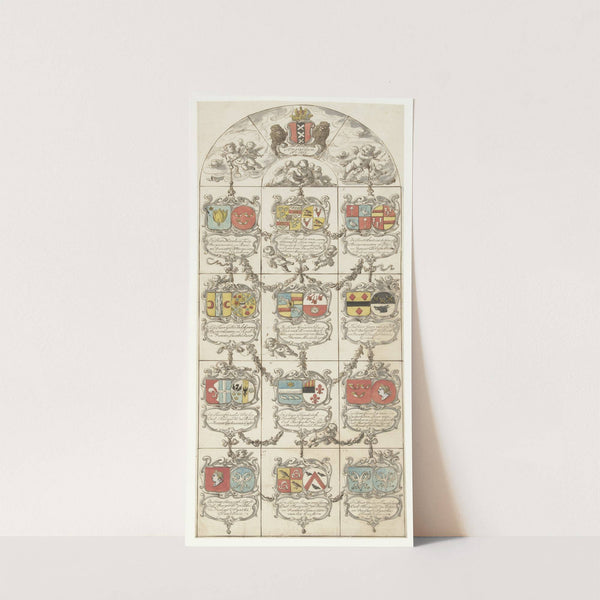 Ontwerp voor glasraam 14 geschonken door de Burgemeesters en Raden van Amsterdam by Pieter Jansz.