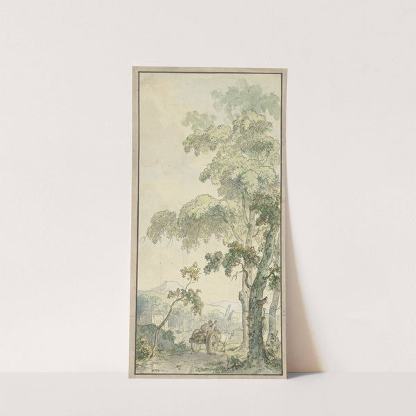 Ontwerp voor kamerbehangsel met landschap met kar (c. 1752 - c. 1819) by Jurriaan Andriessen