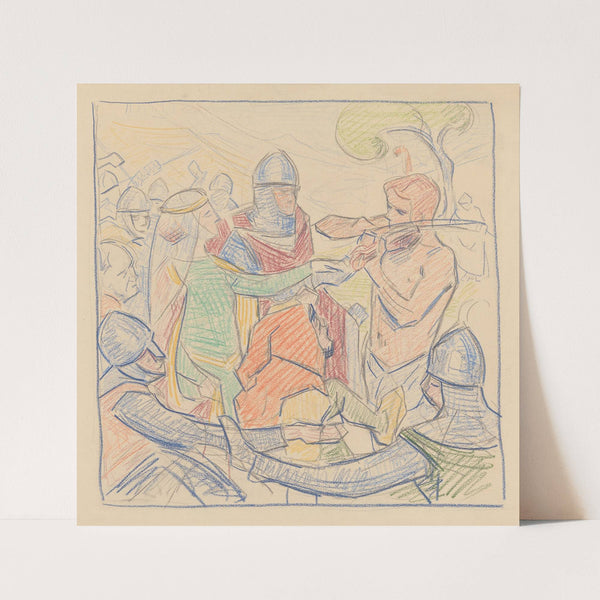 Ontwerp voor schilderij De St. Vitus-dans by Ferdinand Hart Nibbrig