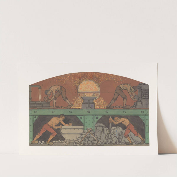 Ontwerp voor schildering in de beurs van Berlage; De Industrie by Richard Nicolaüs Roland Holst