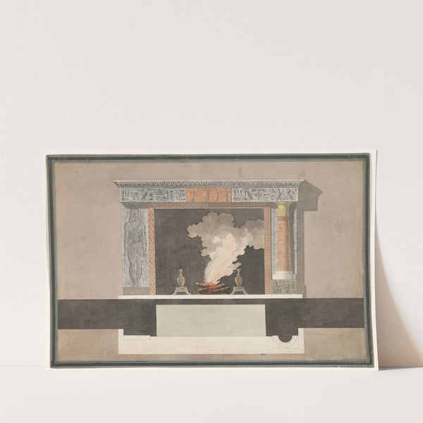 Ontwerp voor schoorsteen in Egyptische stijl (c. 1790 - c. 1800) by Jean Démosthène Dugourc