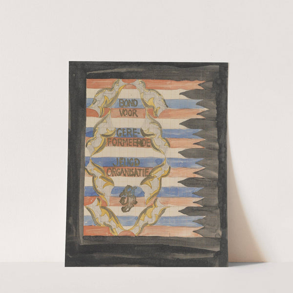 Ontwerp voor vaandel van de Bond voor Gereformeerde Jeugdorganisatie (1874) by Carel Adolph Lion Cachet