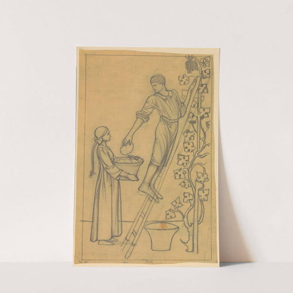 Ontwerp voor wandschildering in de Beurs van Berlage; druiven plukken by Antoon Derkinderen