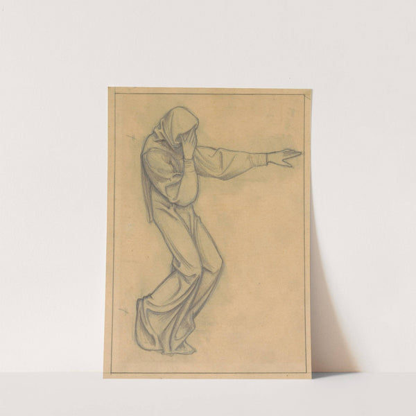 Ontwerp voor wandschildering in de Beurs van Berlage; staande figuur, wijzend naar rechts by Antoon Derkinderen