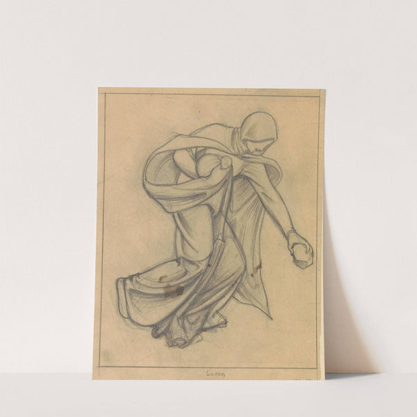 Ontwerp voor wandschildering in de Beurs van Berlage; vrouw die bukt om een steen op te rapen by Antoon Derkinderen