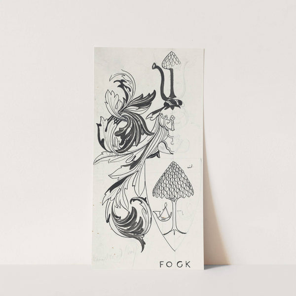 Ontwerp voor wapenschild voor Fock (1874) by Carel Adolph Lion Cachet