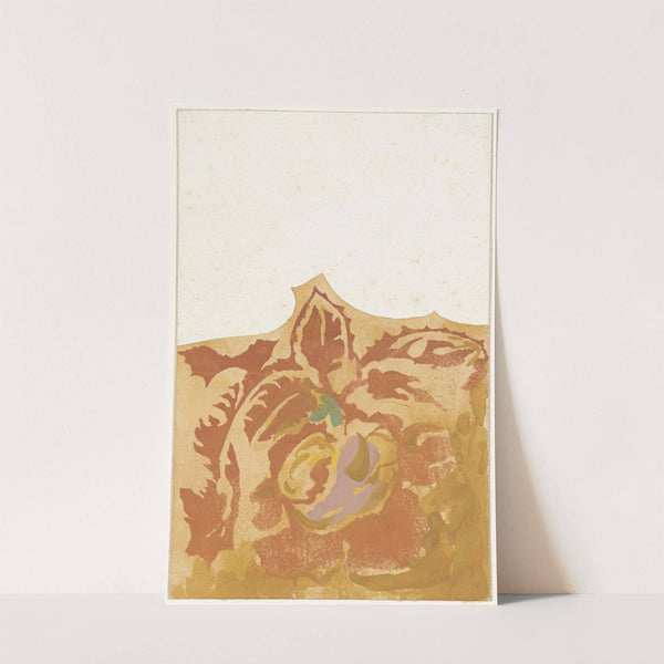 Ontwerptekening voor een menu met plantaardige decoratie by Theo Colenbrander