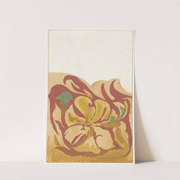 Ontwerptekening voor een menu met plantaardige decoratie by Theo Colenbrander