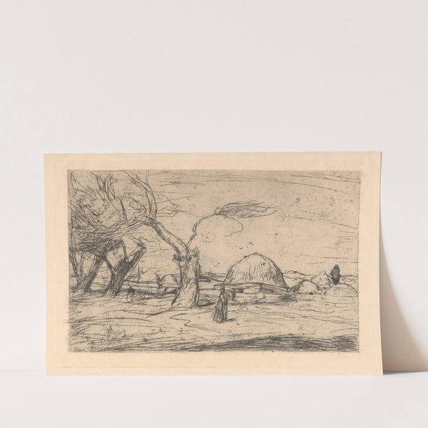 Oosters landschap met bebouwing (1877 - 1932) by Marius Bauer