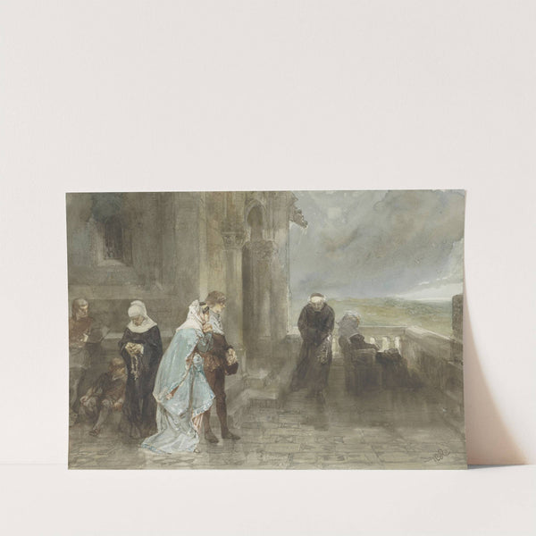 Op den uitkijk, scène uit de 12e eeuw by Charles Rochussen