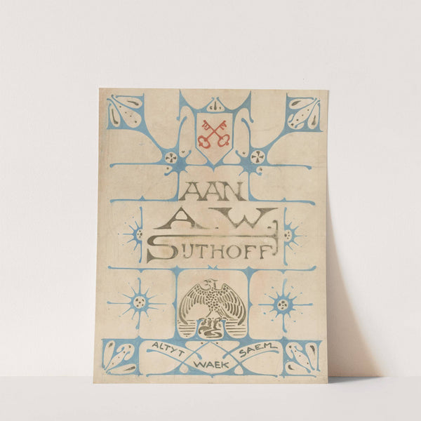 Opdrachtblad voor een album voor A.W. Sijthoff by Reinier Willem Petrus de Vries