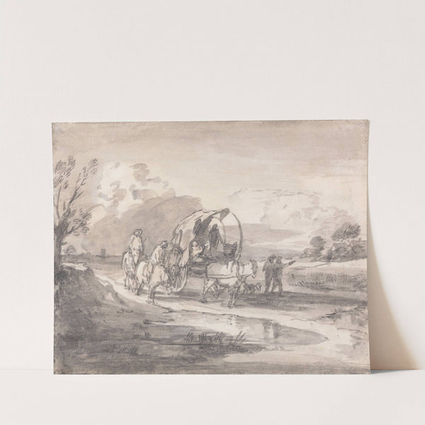 Open Landscape with Horsemen and Covered Cart by Thomas Gainsborough