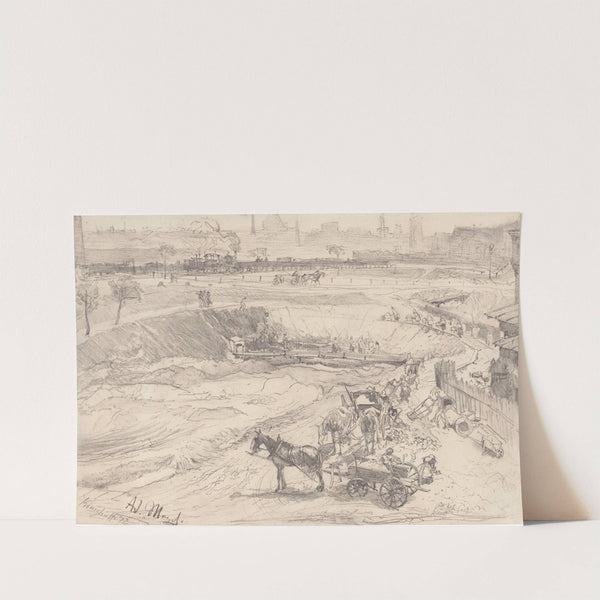 Open pit mine in Königshütte (1872) by Adolph von Menzel