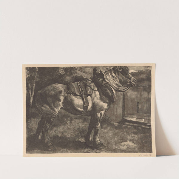 Opgetuigd paard op een oever (1902) by Johannes Josephus Aarts